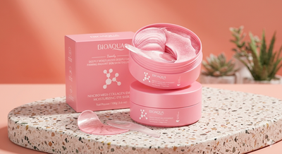 BIOAQUA: Parches de Hidrogel para Ojos con Nicotinamida (Vitamina B3)