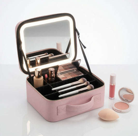 COSMETIQUERA CON ESPEJO LED